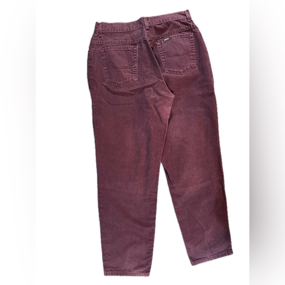 High Waisted Burgundy Straight Leg Jeans - Picture 3 of 4
